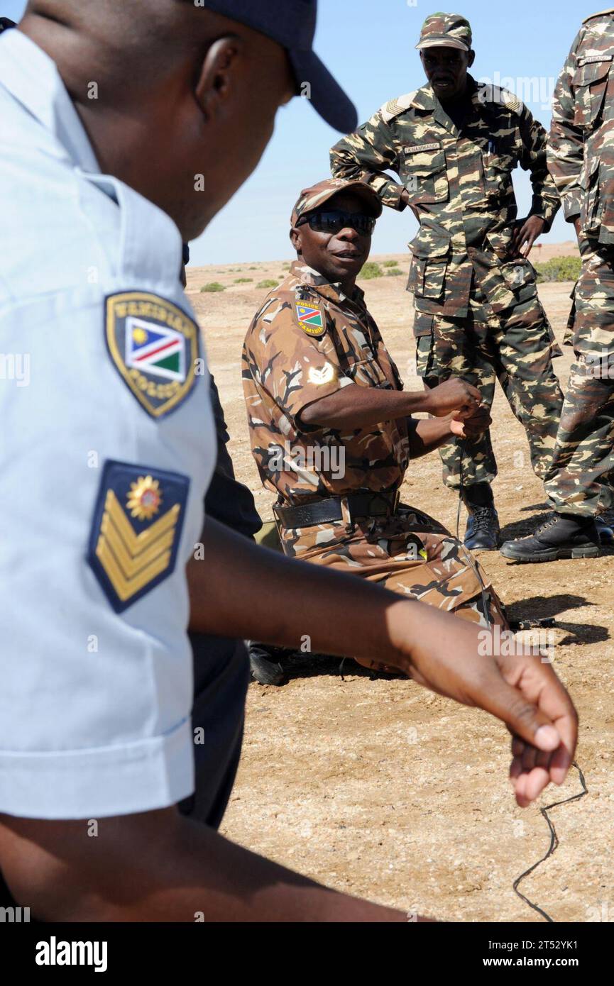 Arandis, EOD, eodmu-11, opérations conjointes, Namibie, forces de défense namibiennes, NDF, marins, entraînement, US Navy Banque D'Images