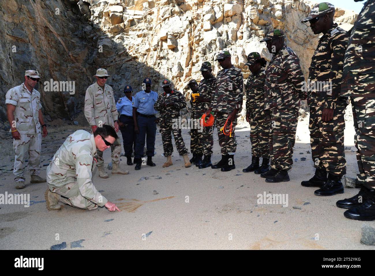 Arandis, EOD, eodmu-11, opérations conjointes, Namibie, forces de défense namibiennes, NDF, marins, entraînement, US Navy Banque D'Images