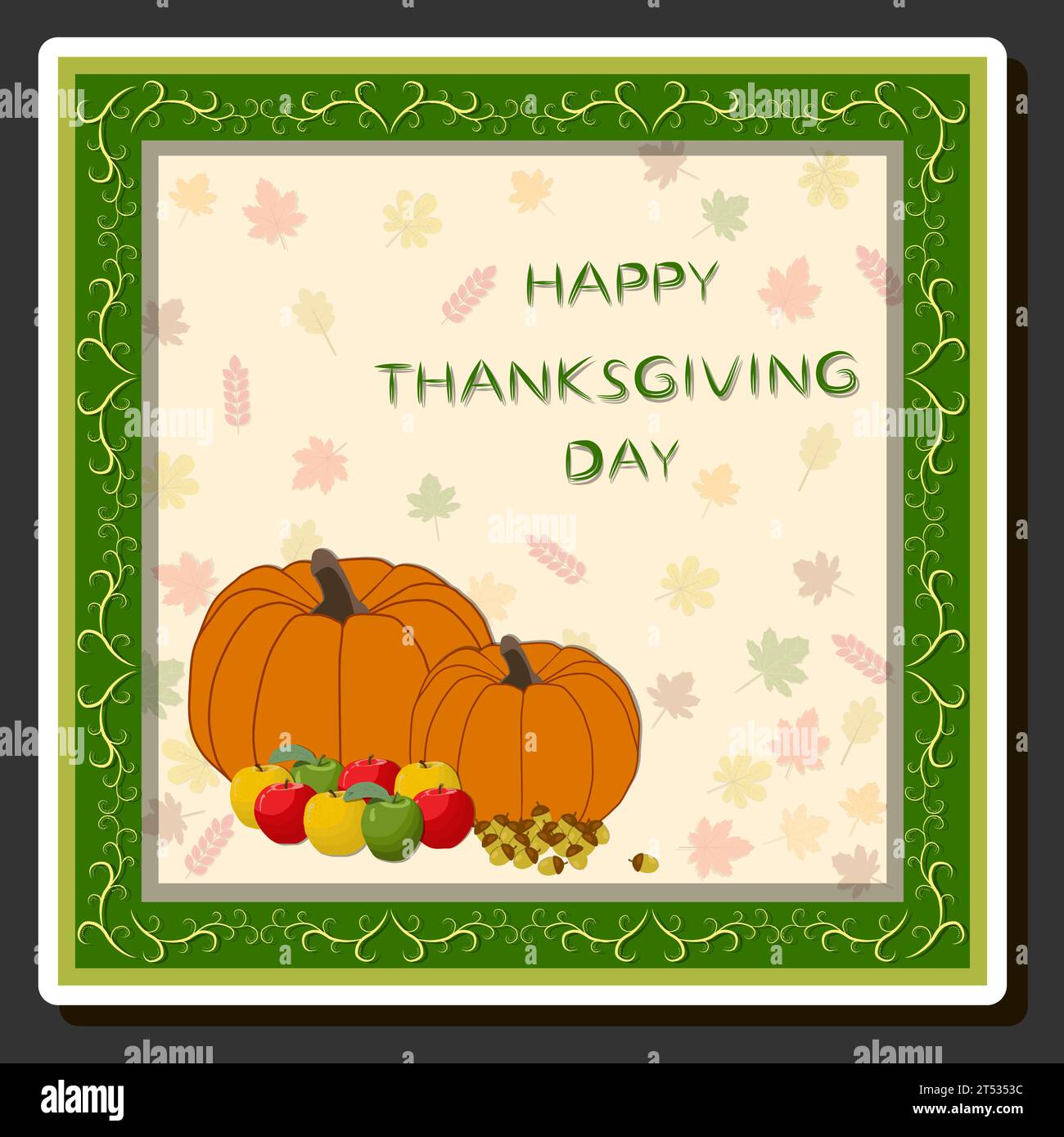 Belle illustration de couleur sur le thème de célébrer le jour de Thanksgiving de fête annuelle Illustration de Vecteur