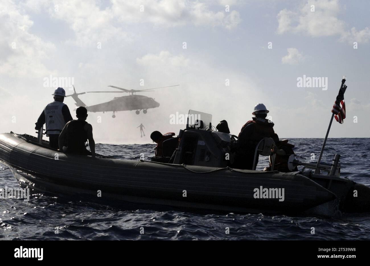 Opérations en bateau, opérations en hélicoptère, formation Banque D'Images