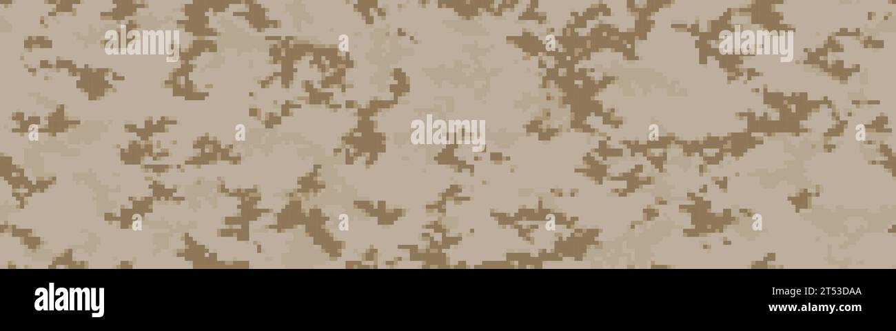 Motif sans couture camouflage pixel désert. Camouflage mosaïque numérique avec texture carrée. Fond de digcam vectoriel Illustration de Vecteur