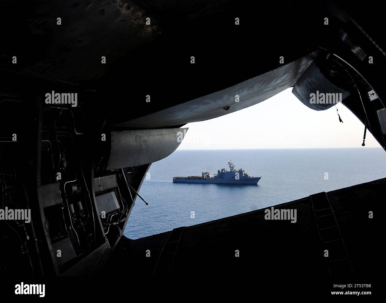 Hélicoptère CH-46 Sea Knight, USS Peleliu (LHA 5) Banque D'Images