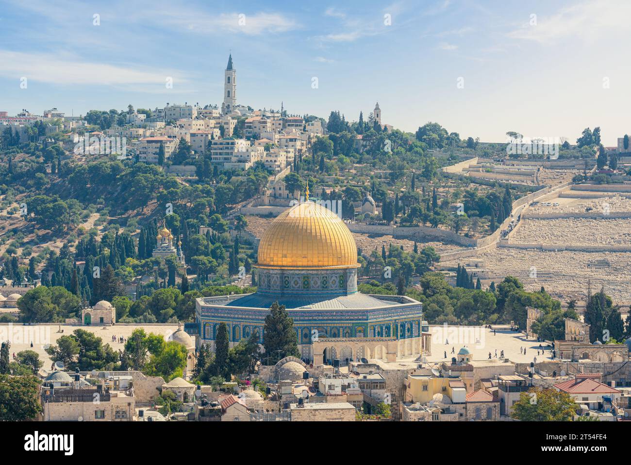 Vue de la ville de Jérusalem avec le Dôme du Rocher sur le Mont du Temple Banque D'Images