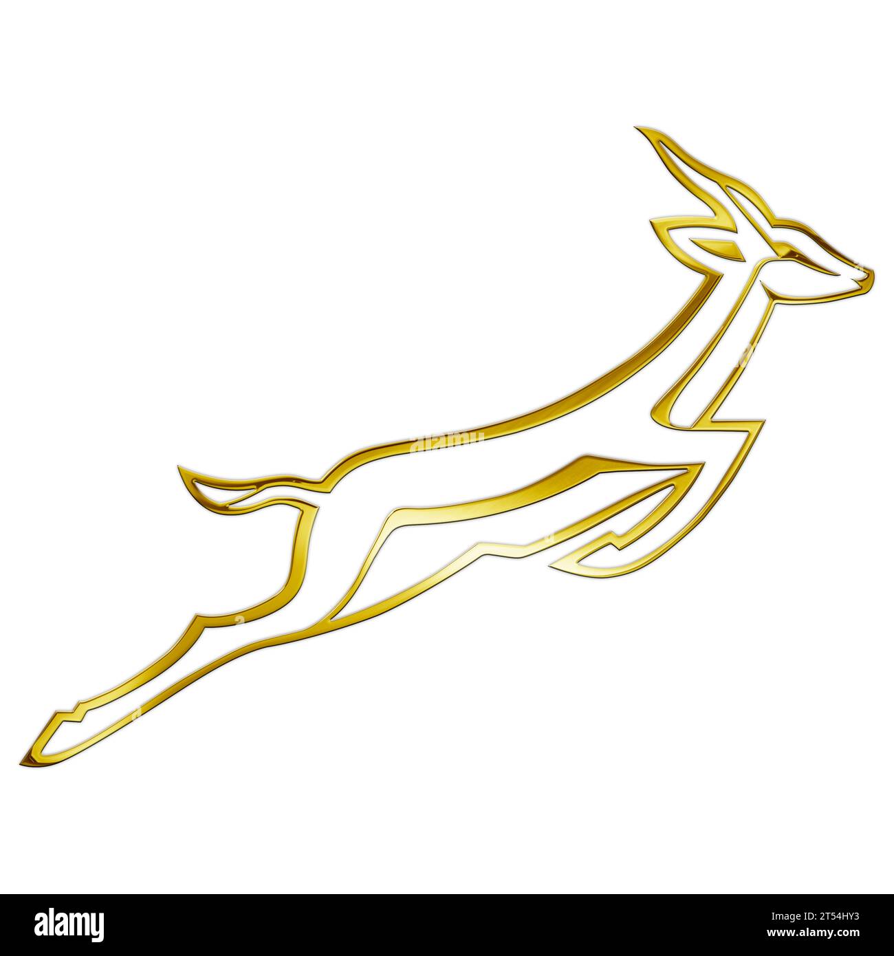 Logo doré de l'équipe sud-africaine de rugby, Springboks, champion du monde 2023, illustration Banque D'Images