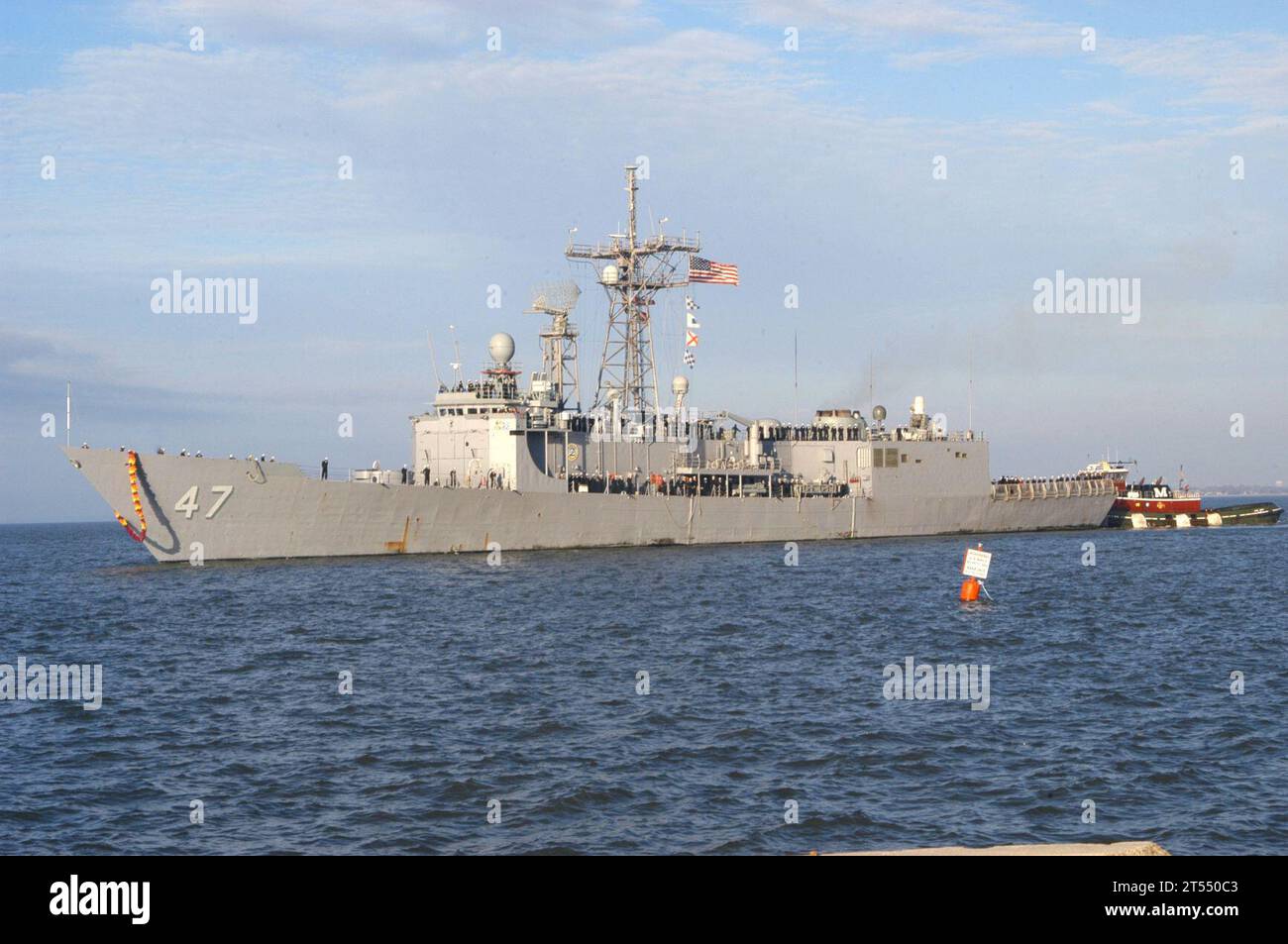 ffg 47, Frigate, Homecoming, man the rails, MSO, navire, uss nicholas Banque D'Images