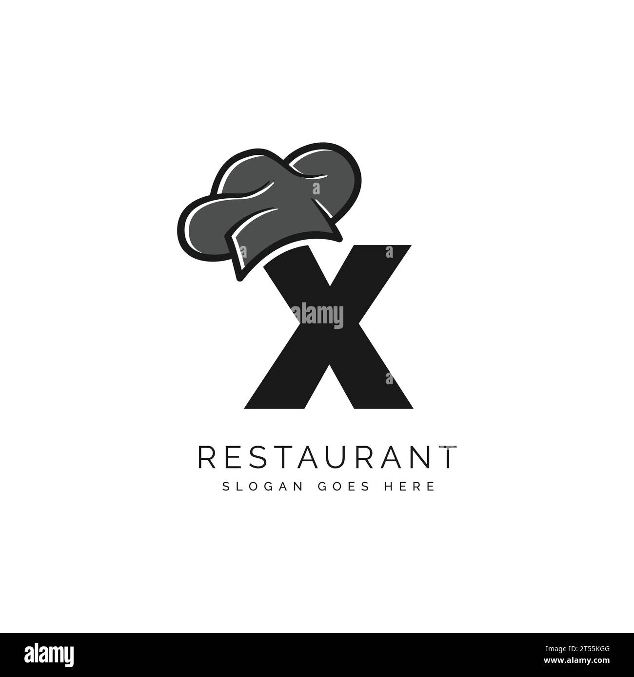 Logo lettre X avec chapeau de chef pour un restaurant. Alphabet X concept Design Food Business illustration vectorielle de logotype Illustration de Vecteur