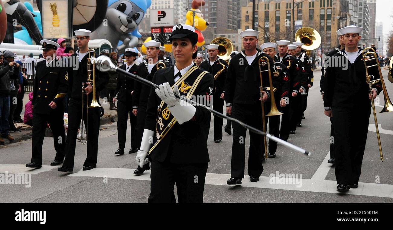 Thanksgiving Day Parade Chicago Navy Band Great Lakes Banque D'Images