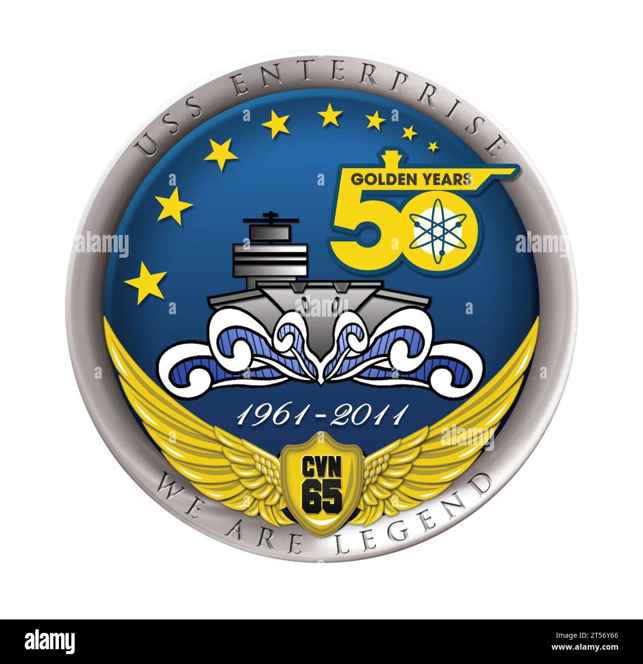 US Navy Un logo pour commémorer le 50e anniversaire de la mise en service du porte-avions USS Enterprise (CVN 65).jpg Banque D'Images