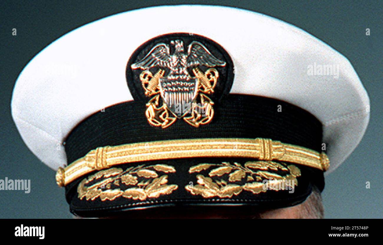 US Navy Hat Admiral brouillé Eggs.jpg Banque D'Images