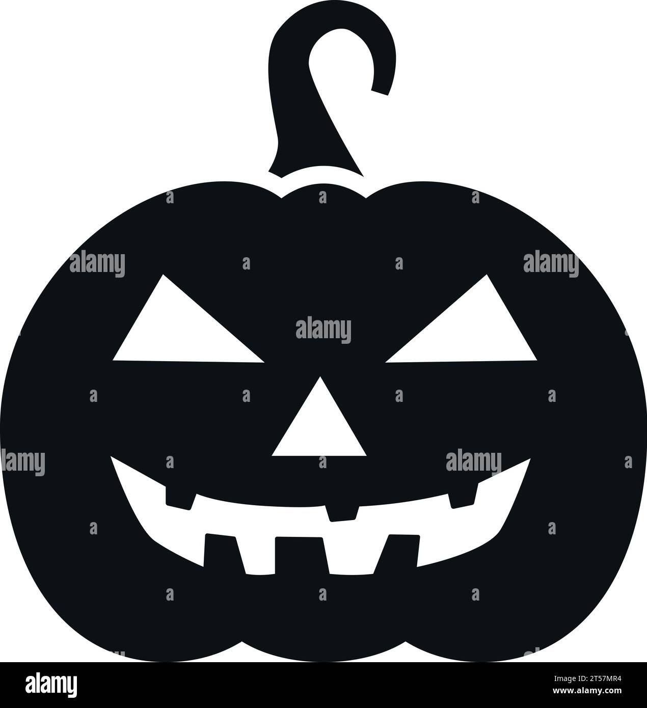Spooky et Creepy Halloween Pumpkin Vector icône Jack-o-Lantern Illustration de Vecteur
