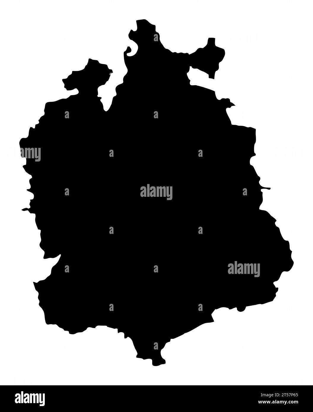 Silhouette de carte de canton de Zurich isolé sur fond blanc, Suisse Illustration de Vecteur