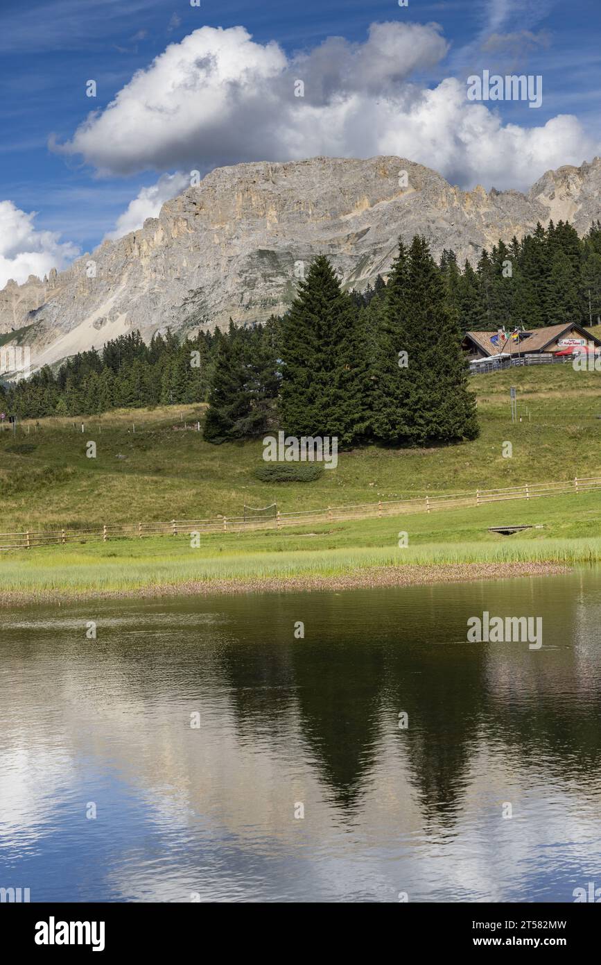 Lavazè Pass - Trentin-Haut-Adige - Italie par un matin lumineux, avec des nuages mobiles, le soleil et le ciel bleu Banque D'Images