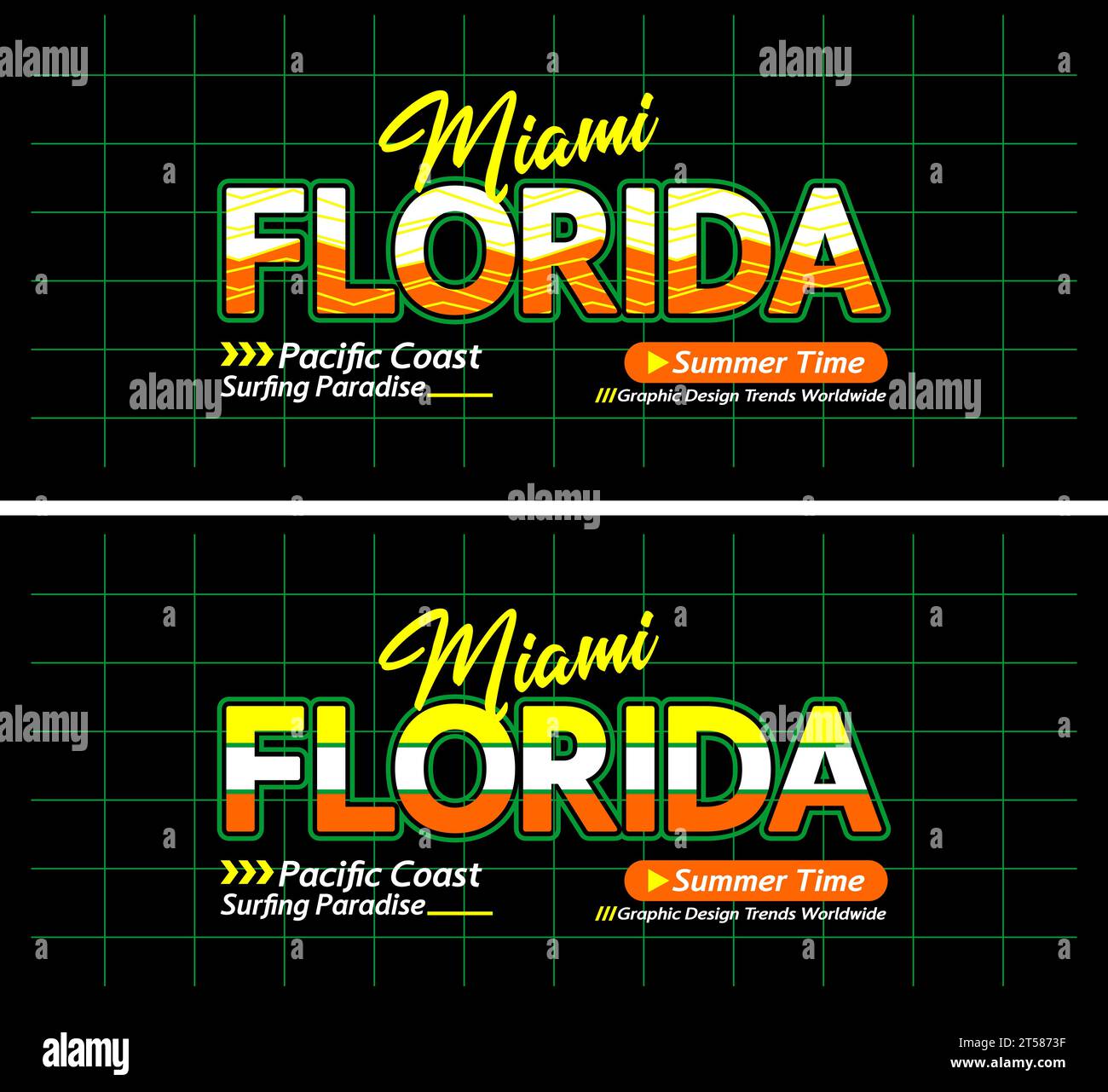 Floride ligne urbaine lettrage sport style vintage collège, typographie, pour t-shirt, affiches, étiquettes, etc Illustration de Vecteur