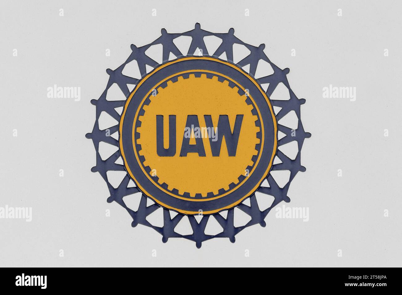 Kokomo - 24 octobre 2023 : signe UAW. Les travailleurs Unis de l'automobile sont un syndicat qui représente les travailleurs de l'automobile, de l'aérospatiale et de l'agriculture. Banque D'Images