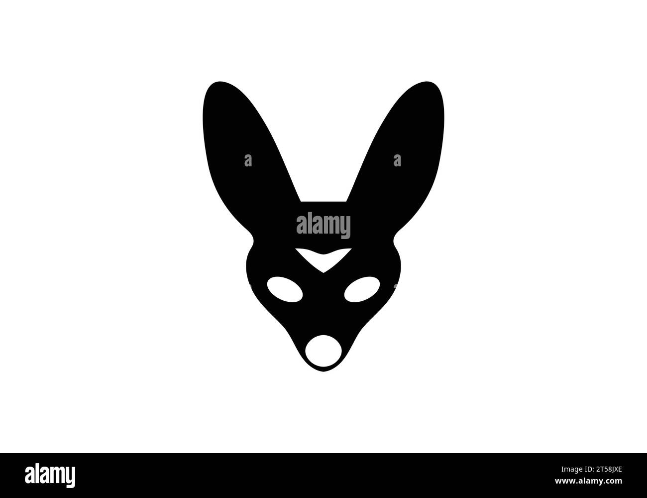 Design d'illustration d'icône de style minimal Fox à oreilles chauve-souris Illustration de Vecteur