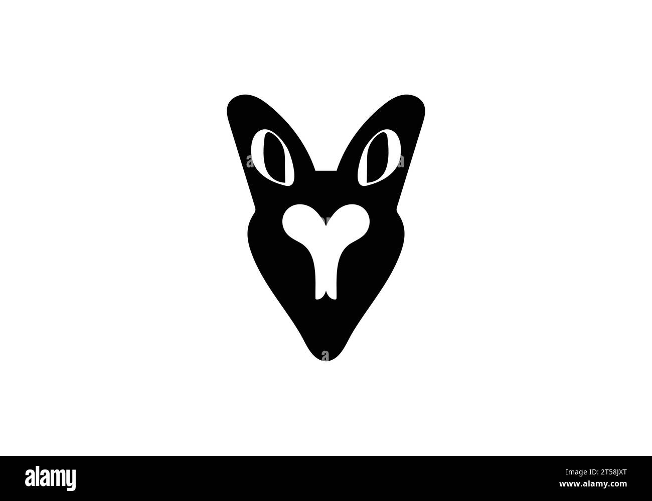 Design d'illustration d'icône de style minimal Fox à oreilles chauve-souris Illustration de Vecteur