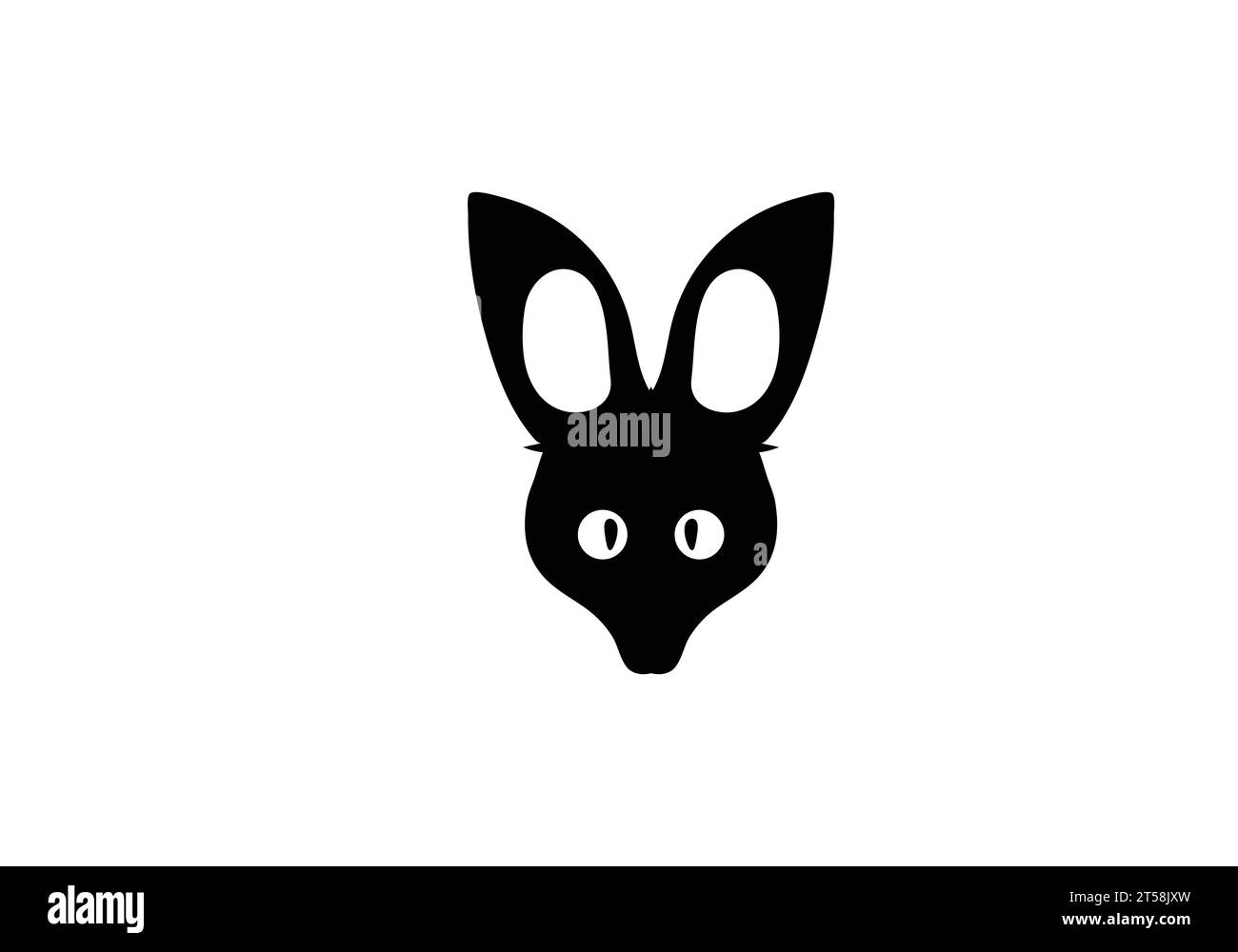 Design d'illustration d'icône de style minimal Fox à oreilles chauve-souris Illustration de Vecteur