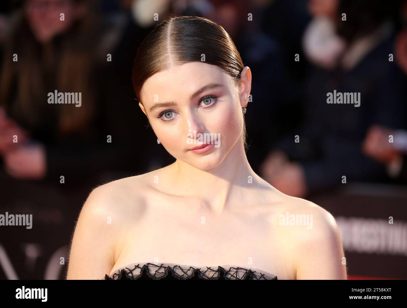 Thomasin McKenzie assiste à la première britannique de 'The King' lors du 63e BFI London film Festival à l'Odeon Luxe Leicester Square à Londres. Banque D'Images
