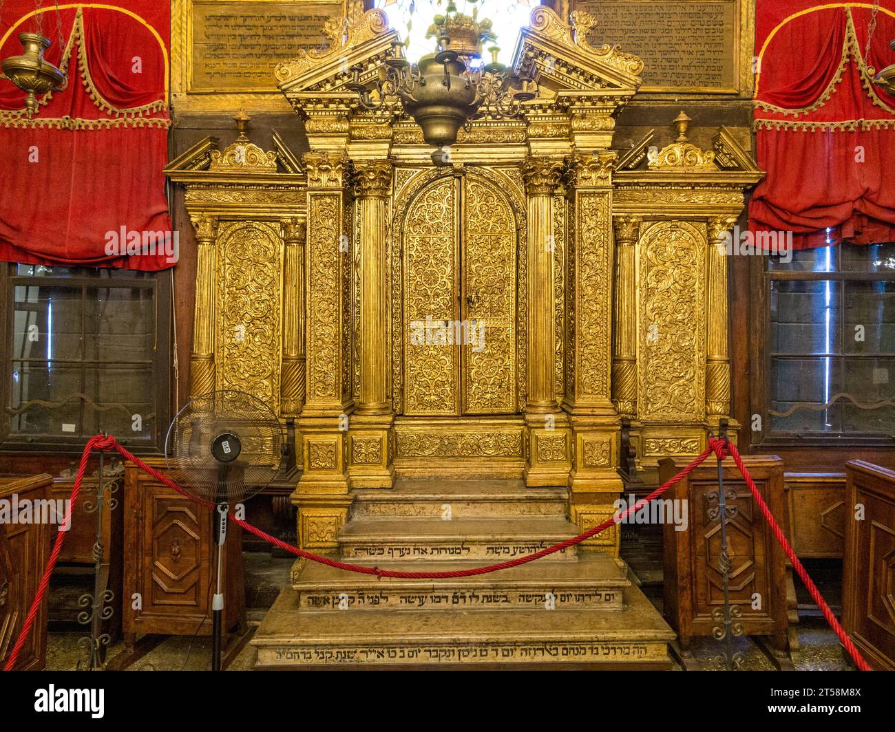 L'intérieur de la synagogue espagnole de Venise (Scuola Ponentina o Spagnola) est une synagogue située dans l'ancien ghetto de Venise. Situé dans le Campo delle SC Banque D'Images