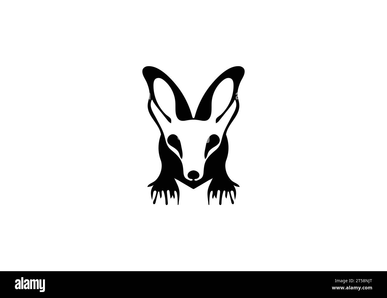 Design d'illustration d'icône de style minimal Fox à oreilles chauve-souris Illustration de Vecteur