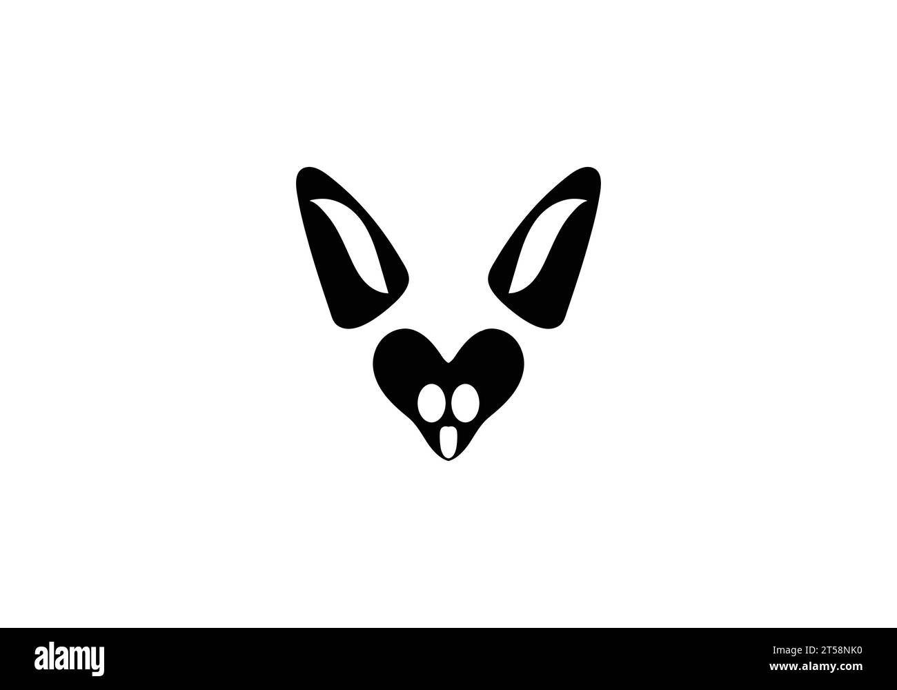 Design d'illustration d'icône de style minimal Fox à oreilles chauve-souris Illustration de Vecteur