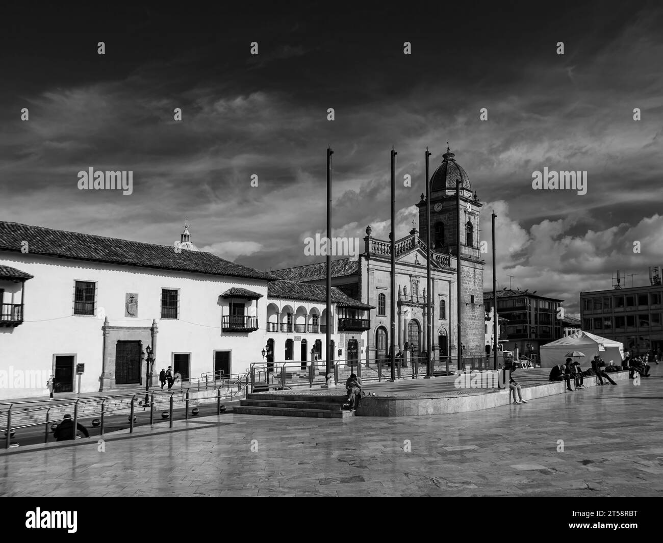 Plaza de Bolivar, Tunja, Boyacá, Colombie, Amérique du Sud. Banque D'Images