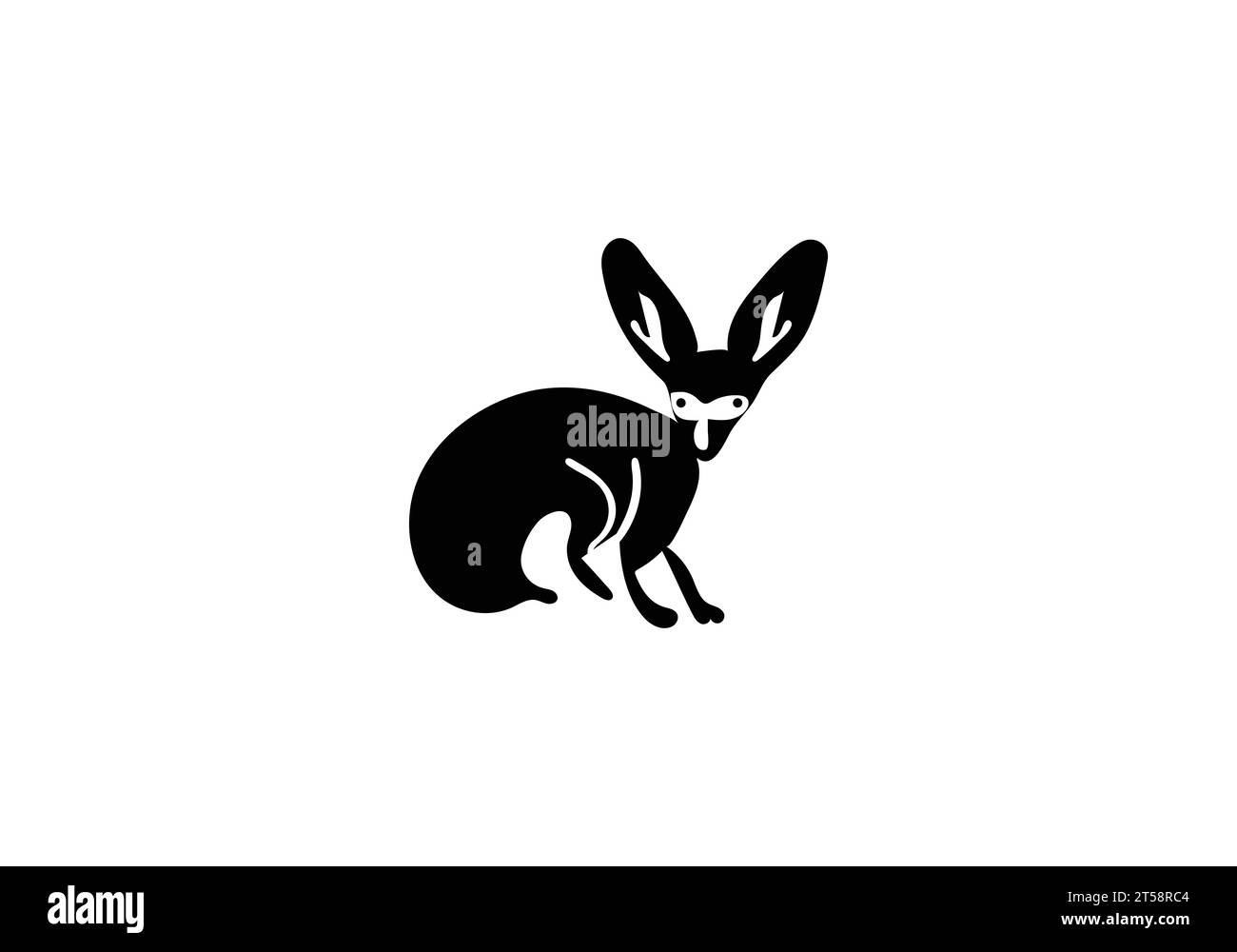 Design d'illustration d'icône de style minimal Fox à oreilles chauve-souris Illustration de Vecteur