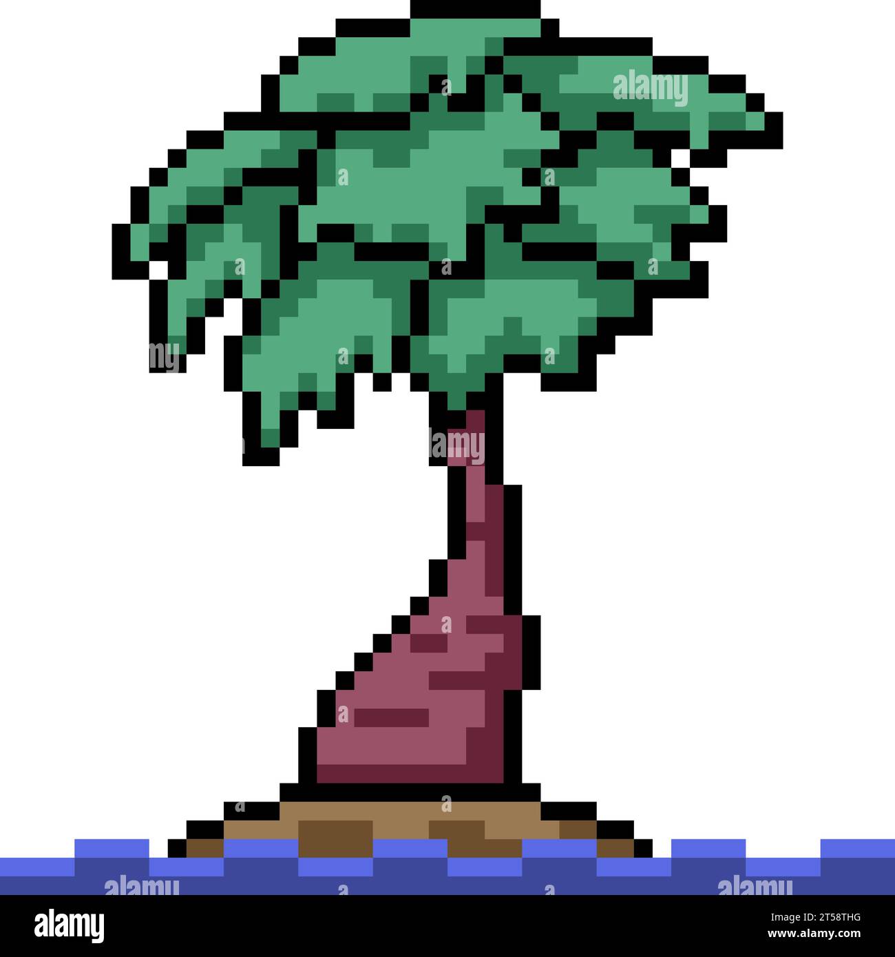 pixel art de l'île de palmier Illustration de Vecteur