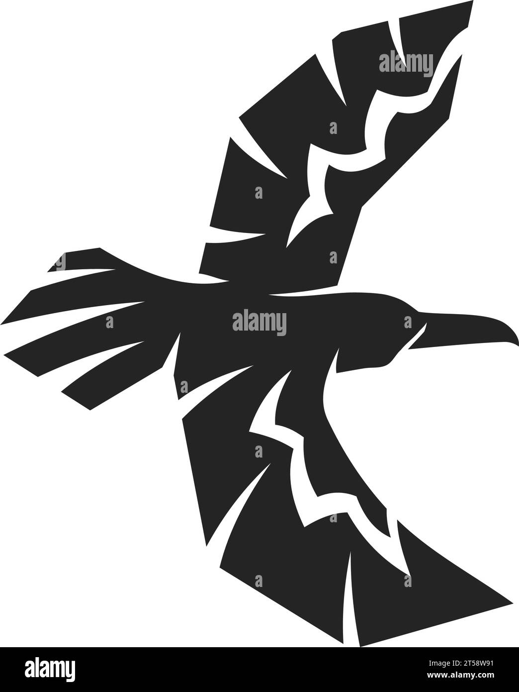 Modèle de logo crow isolé. Identité de marque. Icône graphique vectoriel abstrait Illustration de Vecteur