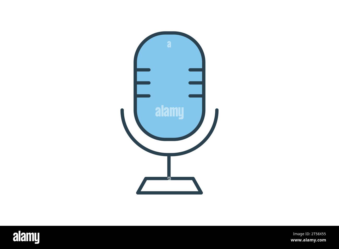 icône microphone. icône relative à l'appareil, à la technologie informatique. style d'icône de ligne plate. conception vectorielle simple modifiable Illustration de Vecteur
