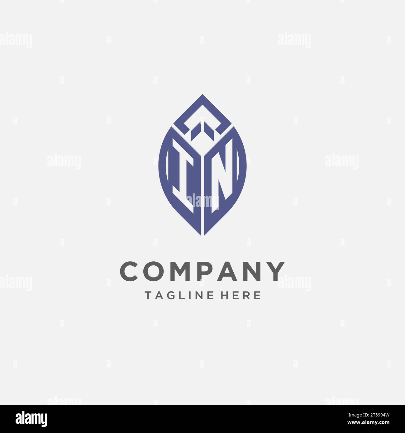 EN logo avec forme de feuille, graphique vectoriel de conception initiale de logo de monogramme propre et moderne Illustration de Vecteur