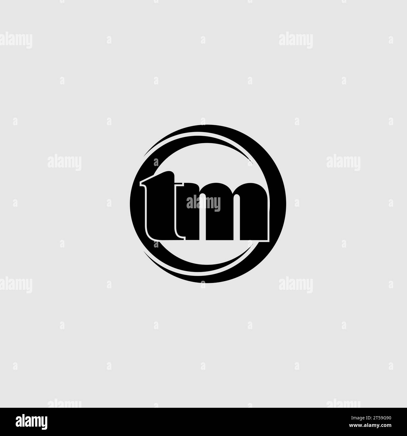 Graphique vectoriel de logo de ligne liée à un cercle simple Letters TM Illustration de Vecteur