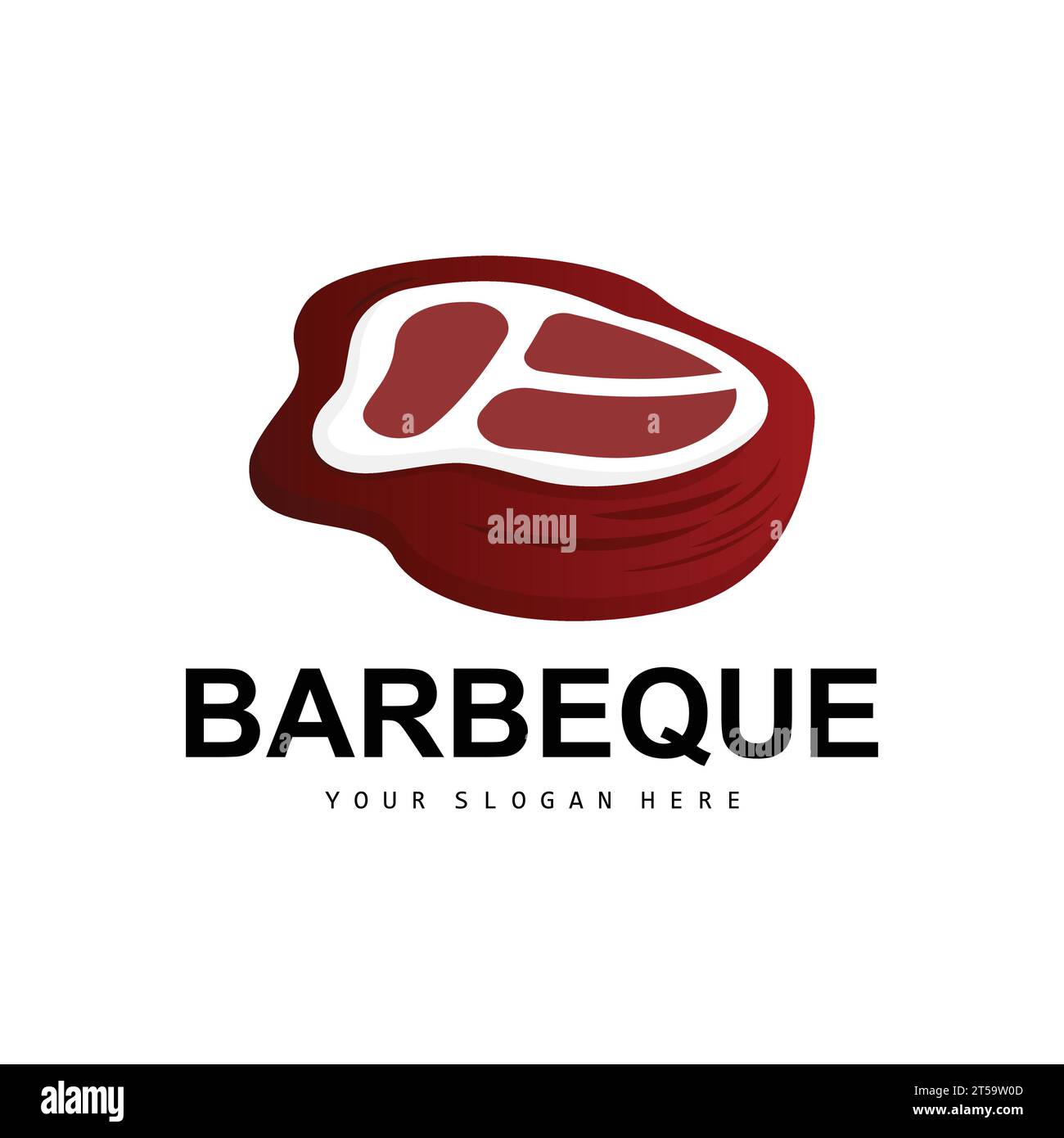 Logo de viande, vecteur de boeuf fumé, BBQ Grill Baberque logo Design et Butcher Cut, icône de modèle d'illustration Illustration de Vecteur