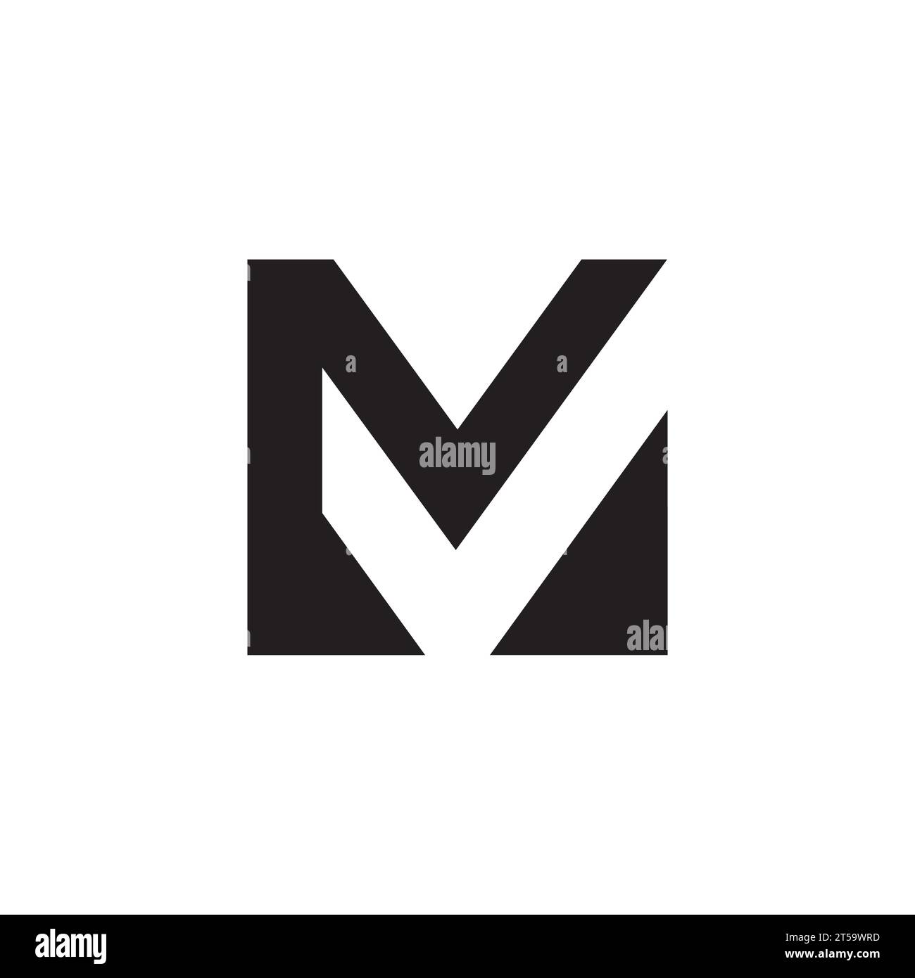 Letter check mark logo Banque d'images noir et blanc - Alamy
