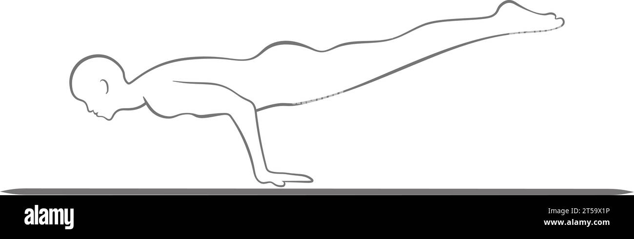 Yoga, Peacock pose, mode de vie sain, étirements, énergie, illustration isolée Illustration de Vecteur