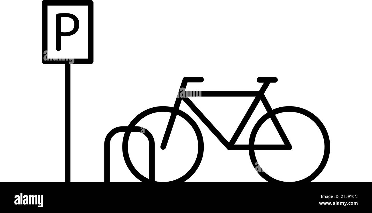 Symbole de stationnement de vélos conception simple Illustration de Vecteur