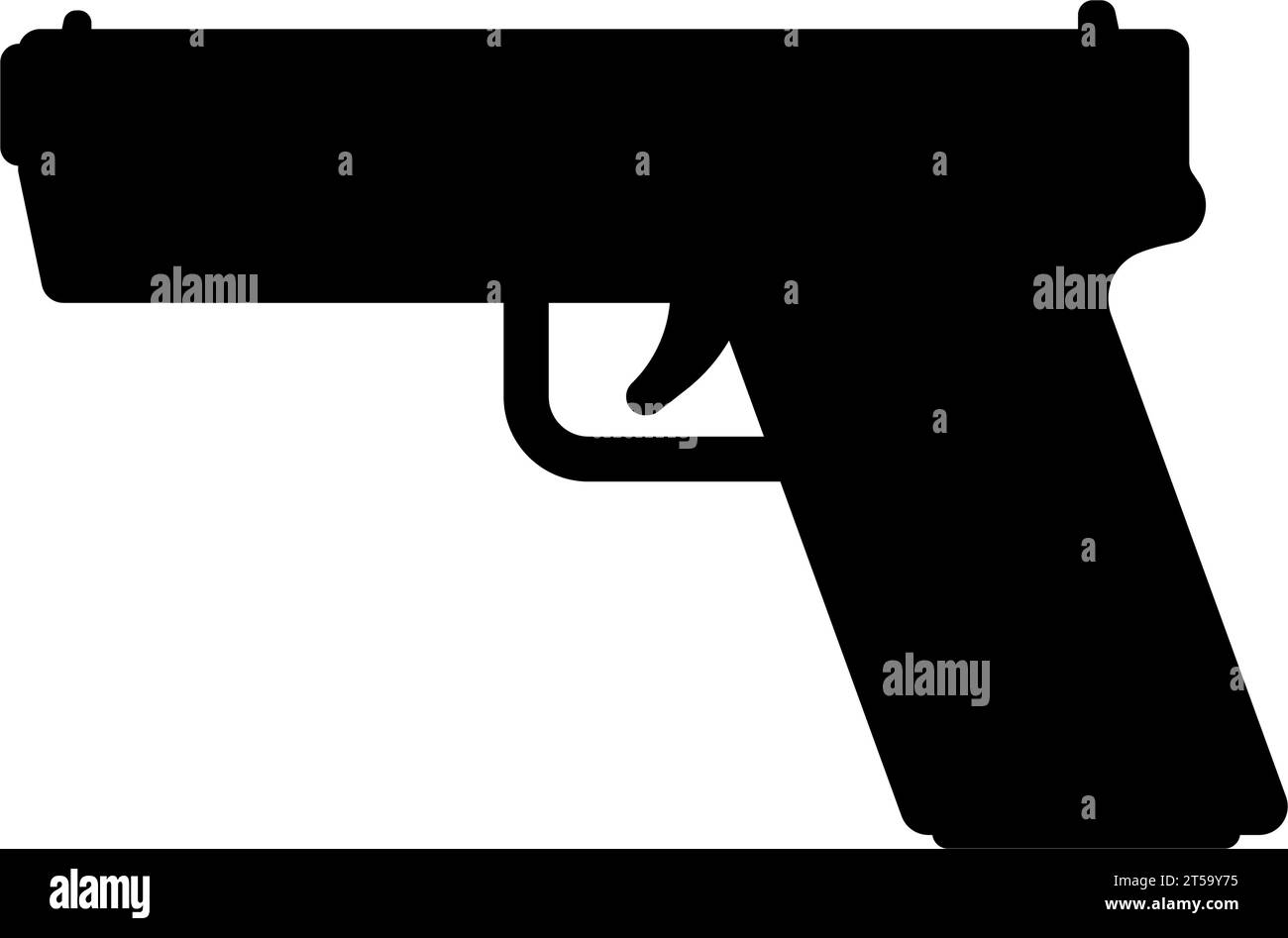 Symbole d'icône de silhouette de pistolet conception simple Illustration de Vecteur