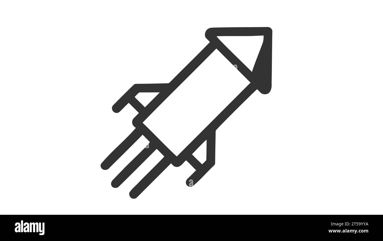 Icône vectorielle stylisée d'une fusée. Illustration de Vecteur