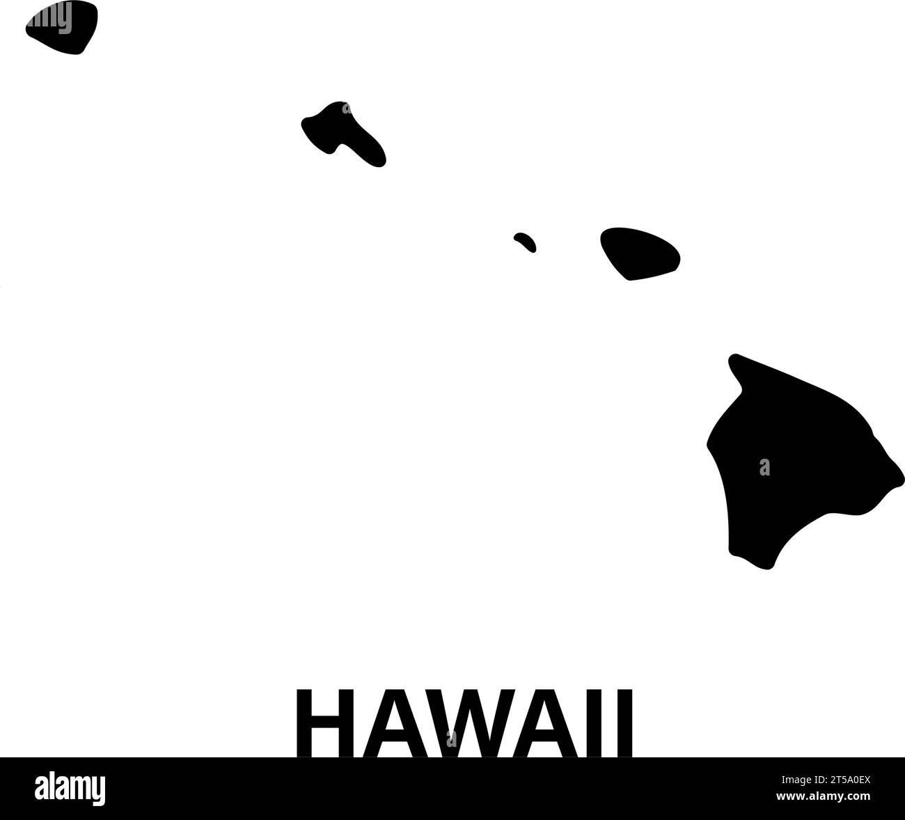 Icône de silhouette de la carte de l'état d'Hawaï Illustration de Vecteur