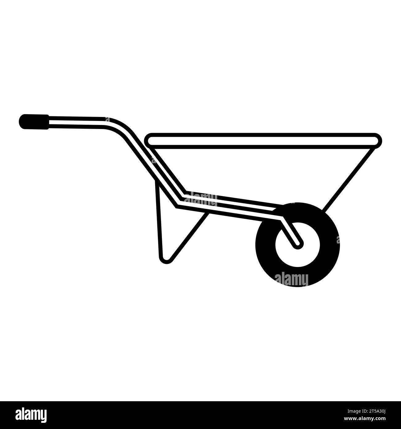 Brouette de jardin pour le transport de marchandises dans la parcelle de jardin, chariot de cargaison Illustration de Vecteur