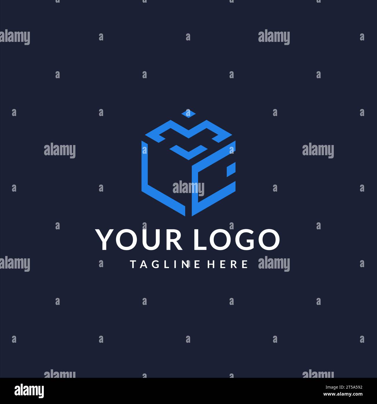 Conceptions hexagonales de logo LC, meilleur logo initial de monogramme avec inspiration d'idées de conception de forme hexagonale Illustration de Vecteur