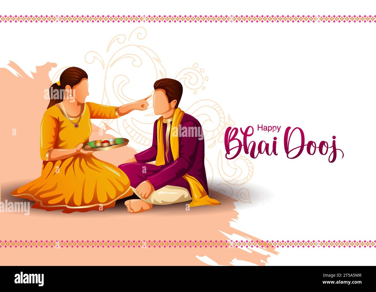 Festival indien Happy bhai dooj concept. Célébration de Rakhi en inde illustration vectorielle dsign Illustration de Vecteur Festival indien Happy bhai dooj concept. Célébration de Rakhi en inde illustration vectorielle dsign Illustration de Vecteur