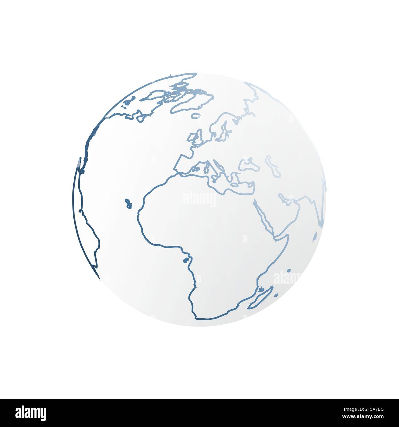 Simple Blue Earth Globe Design isolé sur fond blanc - Europe, Afrique, Moyen-Orient Side - Vector Design Illustration de Vecteur