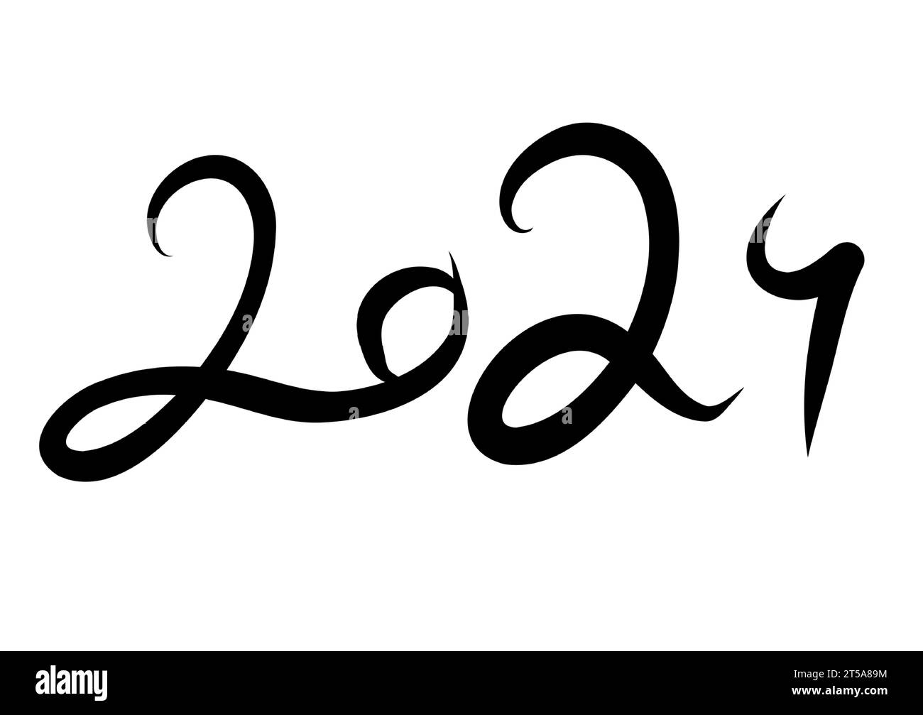 Bonne année 2024. logo de conception de texte. vecteur de dessin à la main Illustration de Vecteur