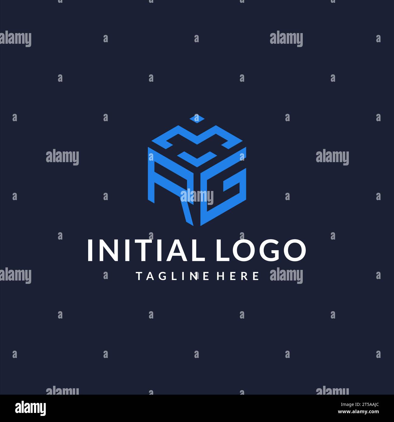 RG logo hexagonal designs, meilleur logo initial monogramme avec inspiration d'idées de conception de forme hexagonale Illustration de Vecteur