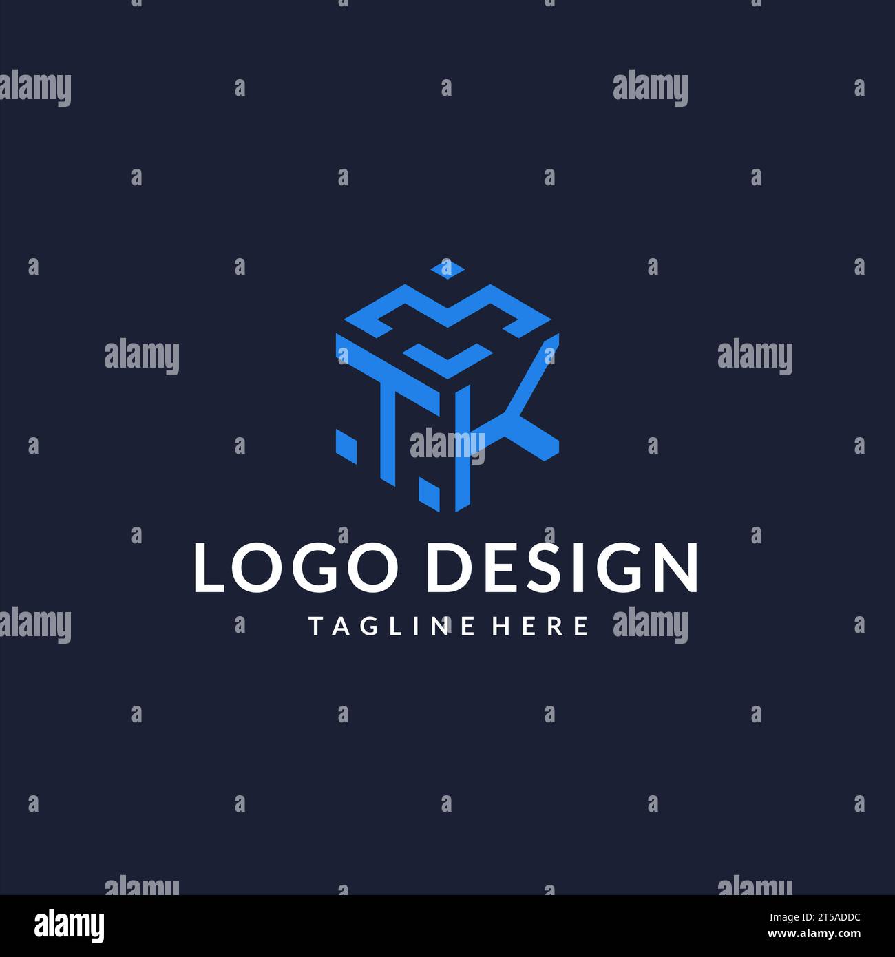 TK logo hexagonal designs, meilleur logo initial monogramme avec inspiration d'idées de conception de forme hexagonale Illustration de Vecteur