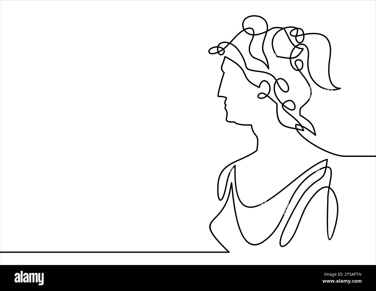 Jeune femme Artemis- dessin au trait continu Illustration de Vecteur