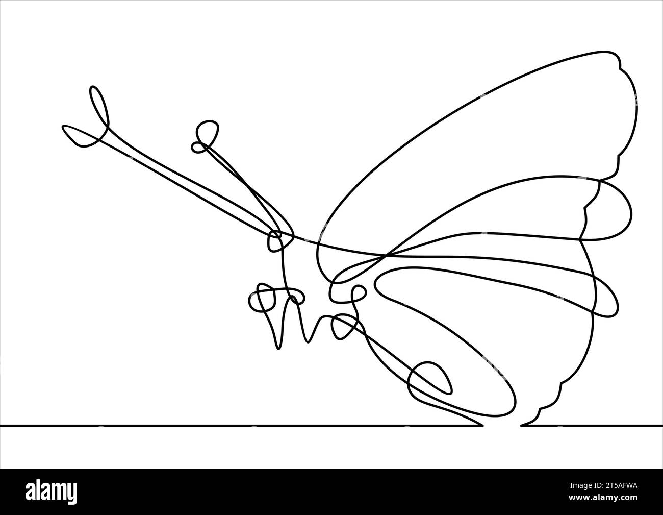 Papillon. Dessin au trait continu. Illustration vectorielle. Illustration de Vecteur