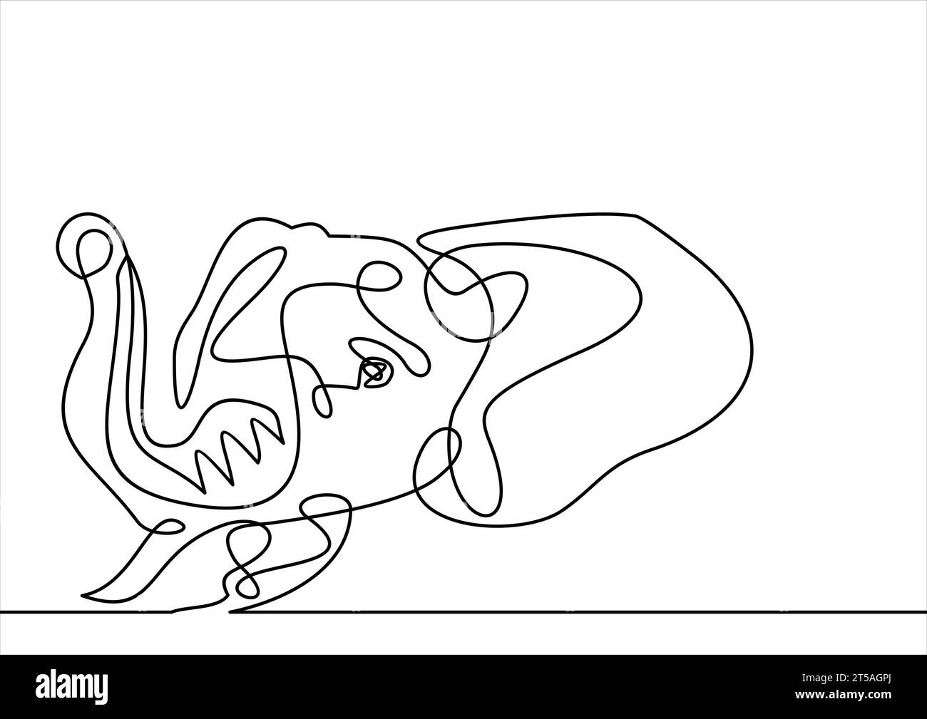 Vecteur de tête d'éléphant - dessin de ligne continue Illustration de Vecteur