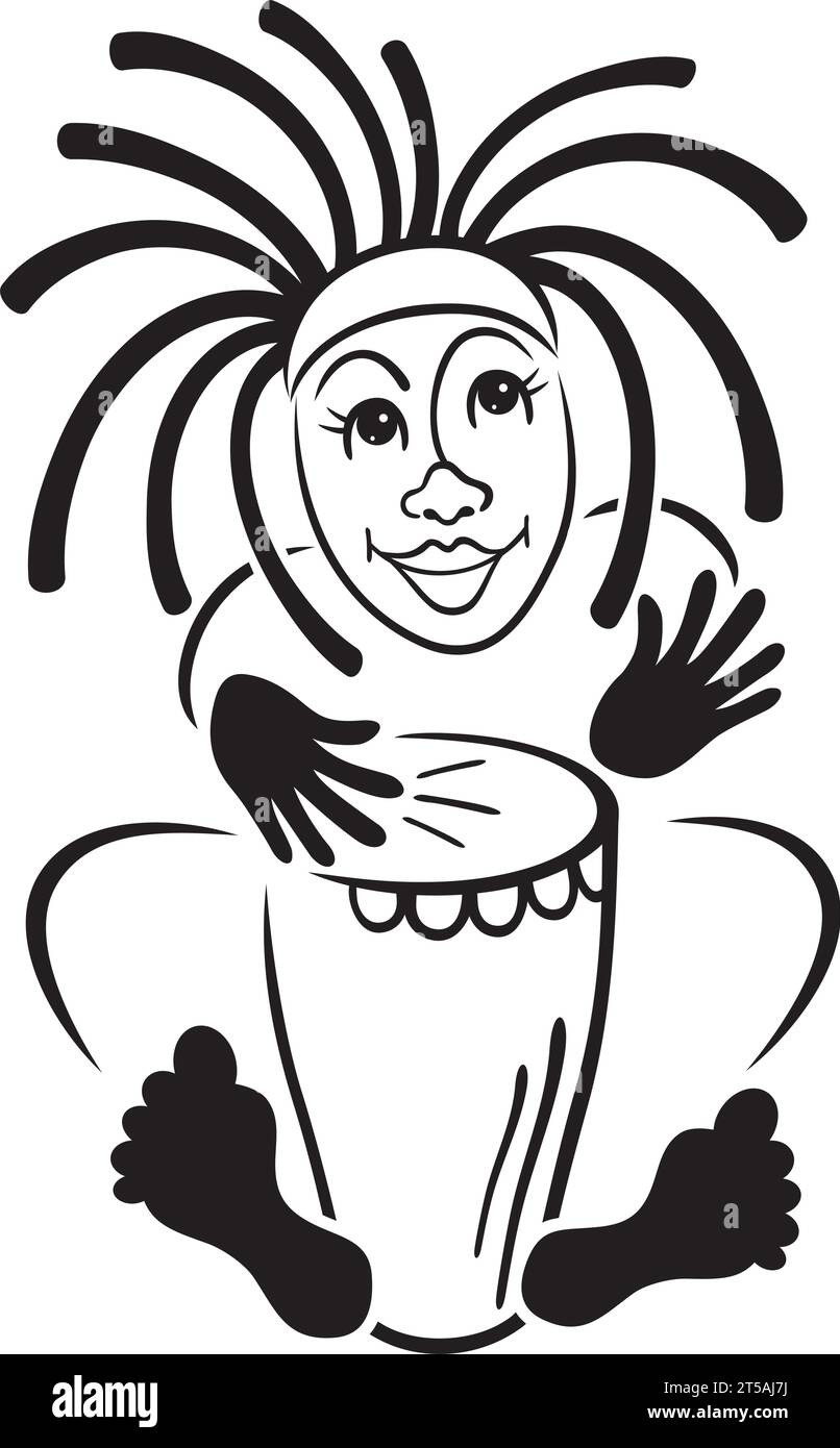 Illustration de rastafarian jouant sur des tambours djembé Illustration de Vecteur